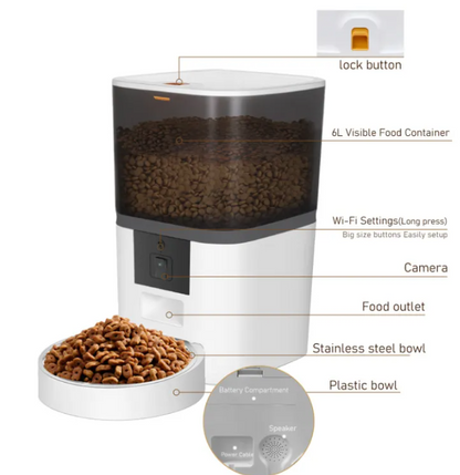 Automatic Wifi Phone Controlled Dog and Cat Pet Feeder